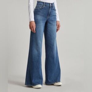NWOT FRAME le Palazzo wide leg high rise premium denim Blue flare jeans 30